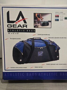 Vintage LA gear, New Old Stock Duffel Bag 80s 90s Era in Original Packaging